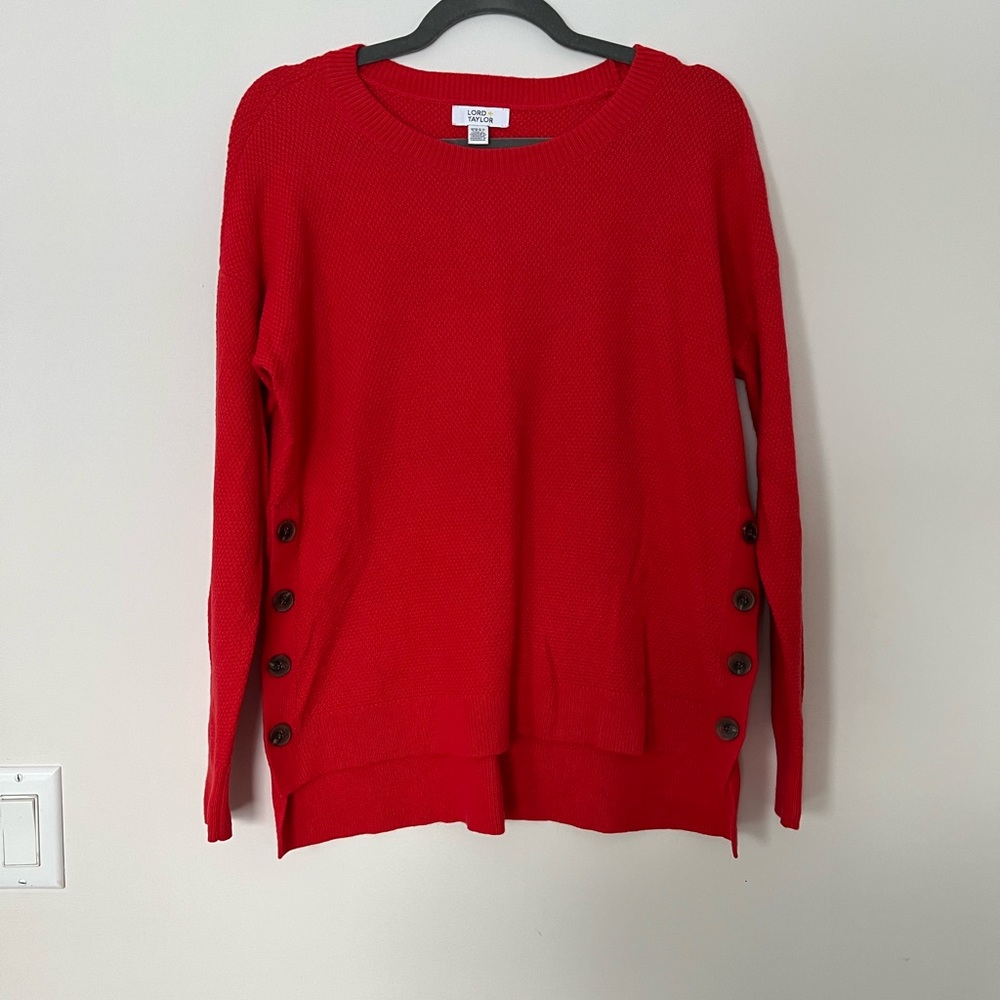 Red knit sweater